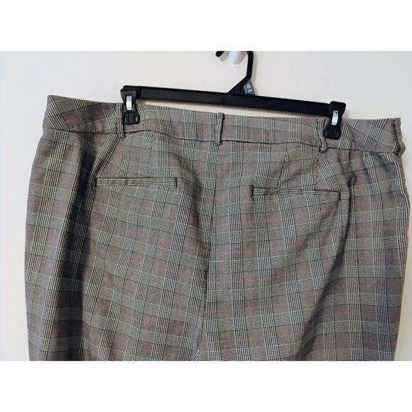 Lane Bryant Size 24 Pink And Gray Checkered Dress Pants. Plus Size. Elastic Wst. - Picture 16 of 16